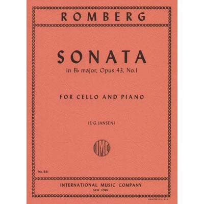 Sonata in B-flat Major, op.43, no.1, cello and piano (F. G. Jansen); Bernhard Romberg (International)