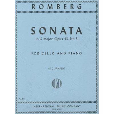 Sonata in G Major, op.43, no.3, cello and piano (F. G. Jansen); Bernhard Romberg (International)
