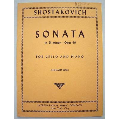 Sonata in D Minor, op. 40, cello and piano; Dimitri Shostakovich (International)