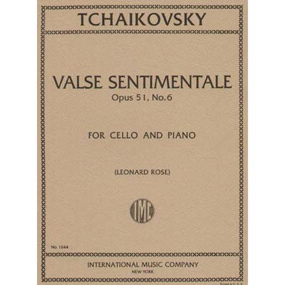 Valse Sentimentale, Op 51, No 6, cello; Tchaikovsky(Int