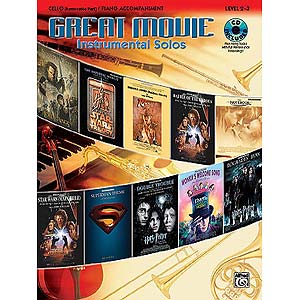 Great Movie Instrumental Solos for Cello, book/CD (Alfred)
