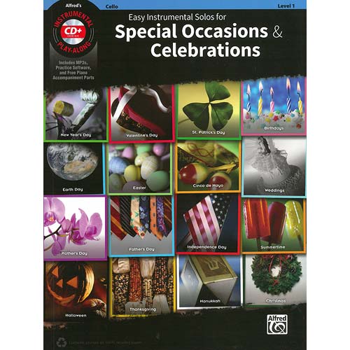 Easy Instrumental Solos for Special Occasions & Celebrations for Cello, book with CD (Alfred)