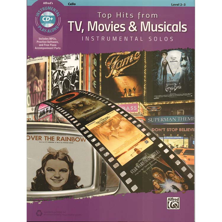 Top Hits from TV, Movies, and Musicals for cello, book with CD (Alfred Publishing)