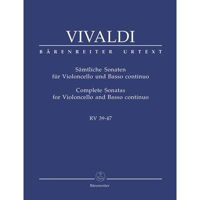 Nine Sonatas for Cello, RV 39-47 (urtext); Antonio Vivaldi (Barenreiter)