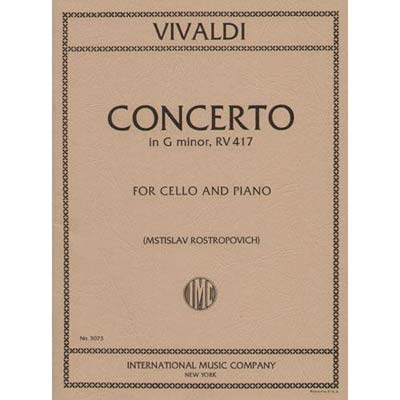Concerto in G Minor, R.V.417, Cello; Vivaldi (Int)