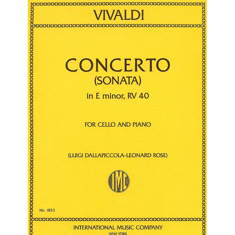 Concerto in E Minor (Sonata no.5) for cello and piano; Antonio Vivaldi (International)