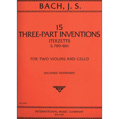 15 Three-Part Inventions S. 789-801, 2 violins and cello; Johann Sebastian Bach (International)