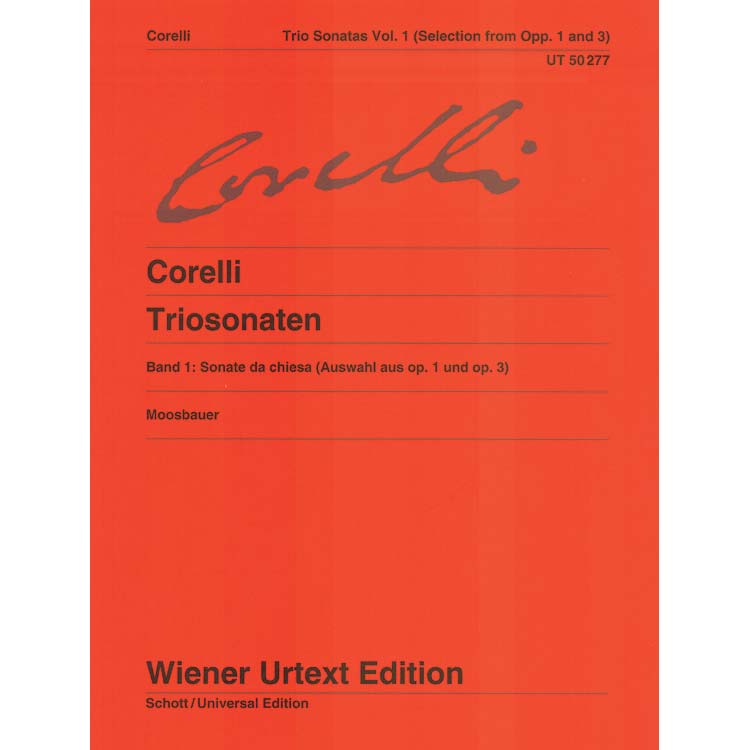Trio Sonatas from opp. 1 and 3, 2 violins, cello and piano; Archangelo Corelli (Wiener Urtext)