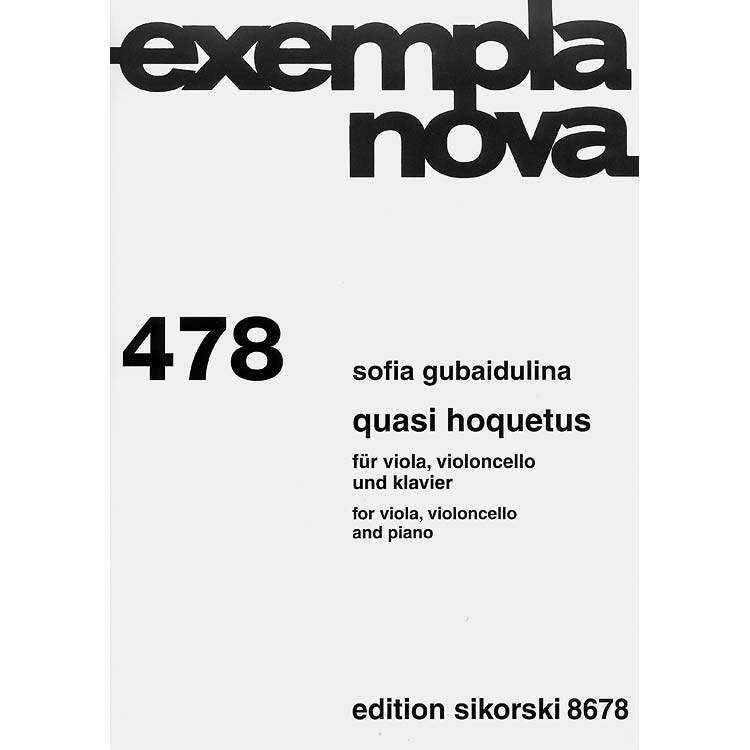 Quasi Hoquetus for viola, cello, and piano; Sofia Gubaidulina (Edition Sikorski)