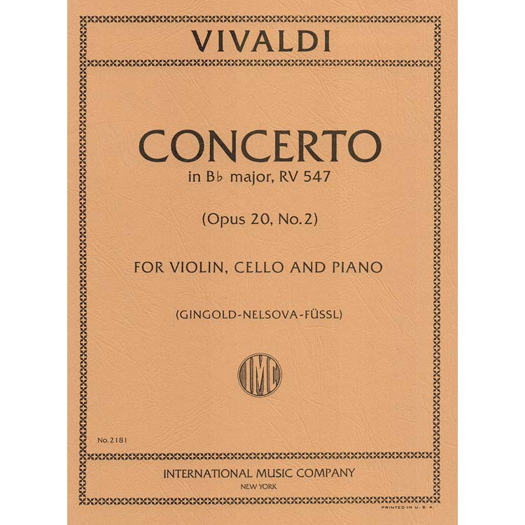 Double Concerto in Bb Major, op.20/2, RV547; Antonio Vivaldi