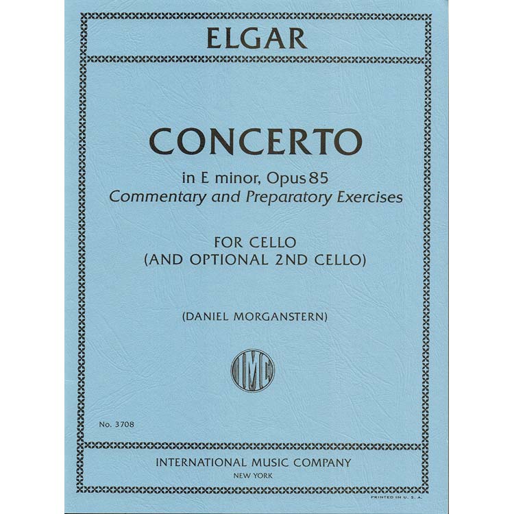 Concerto in E Minor, op. 85 for cello with commentary, preparatory exercises and optional 2nd cello; Edward Elgar (International)