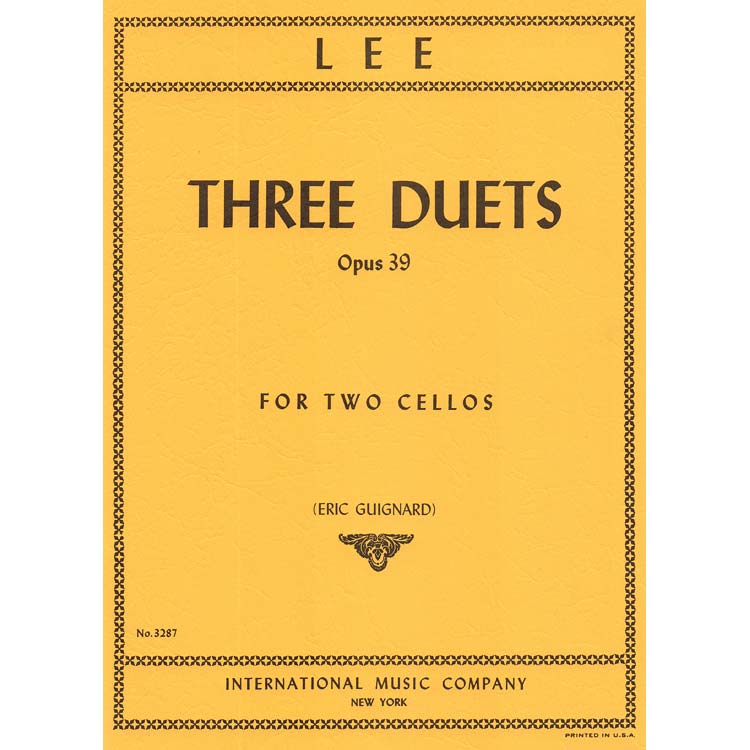 Three Duets, op. 39, two cellos; Lee (Int)