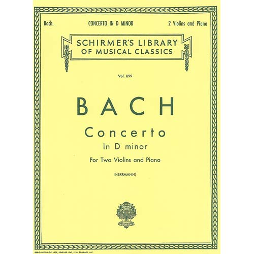 Double Concerto in D Minor, BWV 1043, 2 violins and piano; Johann Sebastian Bach (Schirmer)