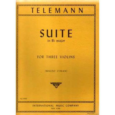 Suite in B flat Major for Three Violins; Telemann (International)