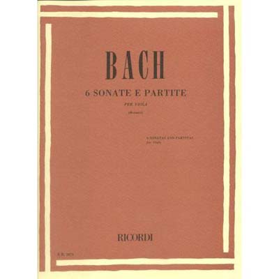 Six Sonatas and Partitas for Viola; Johann Sebastian Bach (Ricordi)