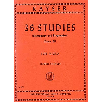 Thirty-Six Elem. & Prog. Studies, op.20, viola; Heinrich Ernst Kayser (International)