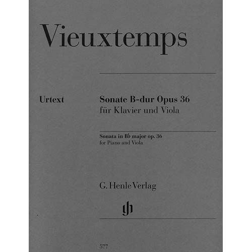 Sonata in Bb Major, op. 36, viola & piano (urtext); Henri Vieuxtemps (G.Henle Verlag)