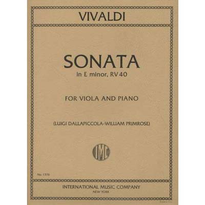 Sonata in E Minor, RV 40, viola and piano; Vivaldi (International)