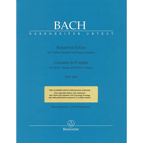 Concerto 2 in E Major, BWV 1042, for and piano (urtext); Johann Sebastian Bach | Johnson Instrument