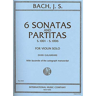 Six Sonatas & Partitas, BWV 1001-1006 (Galamian) for violin; Johann Sebastian Bach (International))