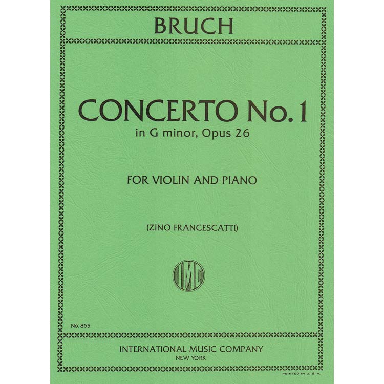 Concerto No.1 in G Minor, Op. 26, for violin and piano; Max Bruch (International)