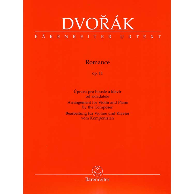 Romance for violin and piano, Op. 11 (urtext); Antonin Dvorak (Barenreiter)