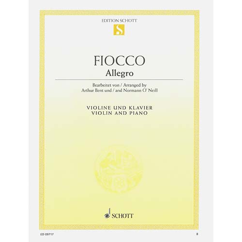 Allegro, for violin and piano; Joseph-Hector Fiocco (Schott)