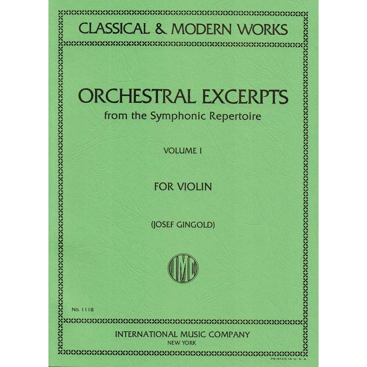 Orchestral Excerpts for Violin, Volume 1; Josef Gingold