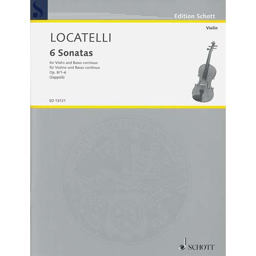 Six Sonatas for Violin and Basso Continuo, op. 8, No. 1-6; Pietro Antonio Locatelli (Schott)