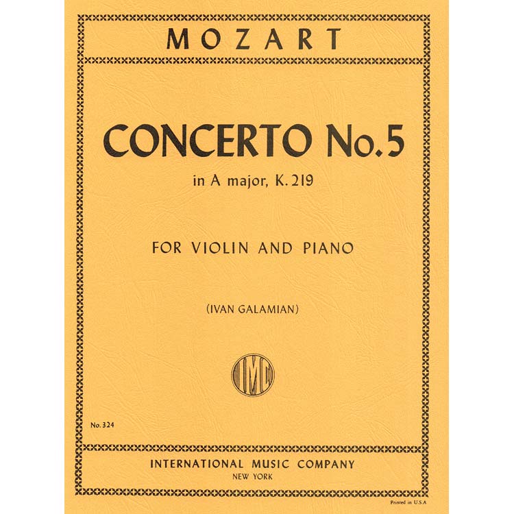 Concerto No. 5 in A Major, K. 219, for violin and piano; Wolfgang Amadeus Mozart (International)