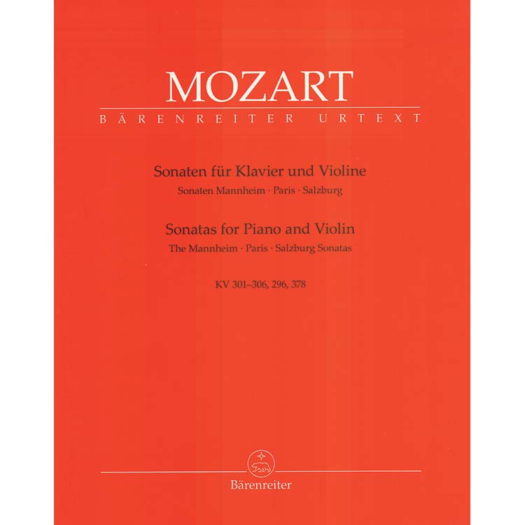Violin Sonatas, Volume 1, K301-6, Mannheim, for piano and violin (urtext); Wolfgang Amadeus Mozart (Barenreiter)