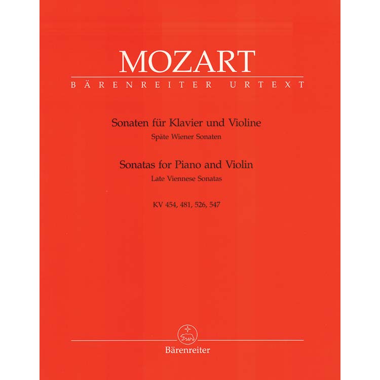 Sonatas for piano and violin, Volume 3,  Late Viennese (urtext); Wolfgang Amadeus Mozart (Barenreiter)