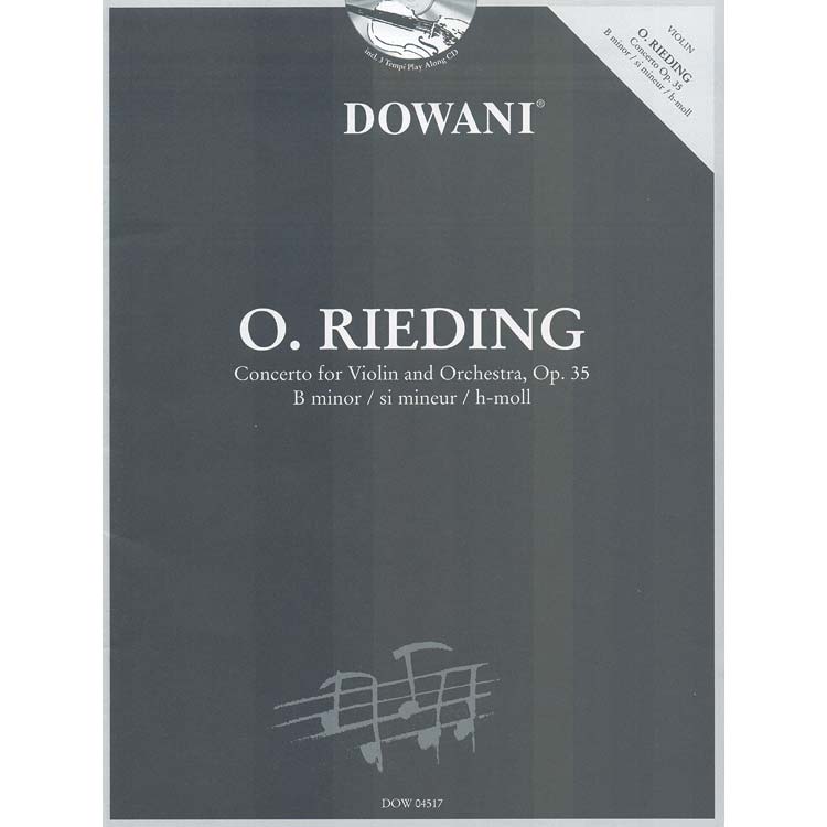 Concerto in B Minor, Op. 35, violin, Book/3 Tempi CD; Oskar Rieding (Dowani)