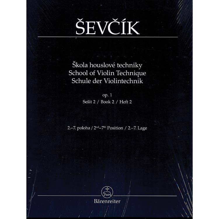 School of Violin Technics, Op. 1, Part 2, for violin (urtext); Otakar Sevcik (Barenreiter Verlag)