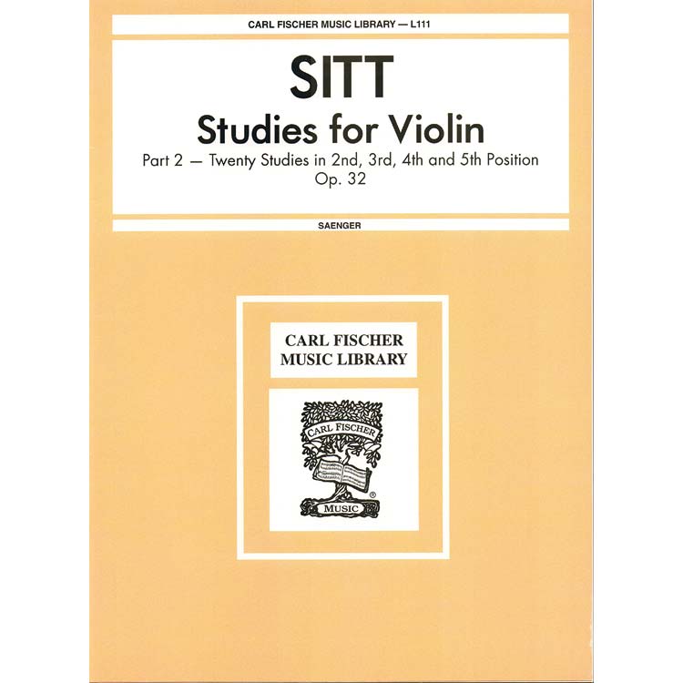 100 Studies, Op. 32, Book 2, violin; Hans Sitt (Carl Fischer)