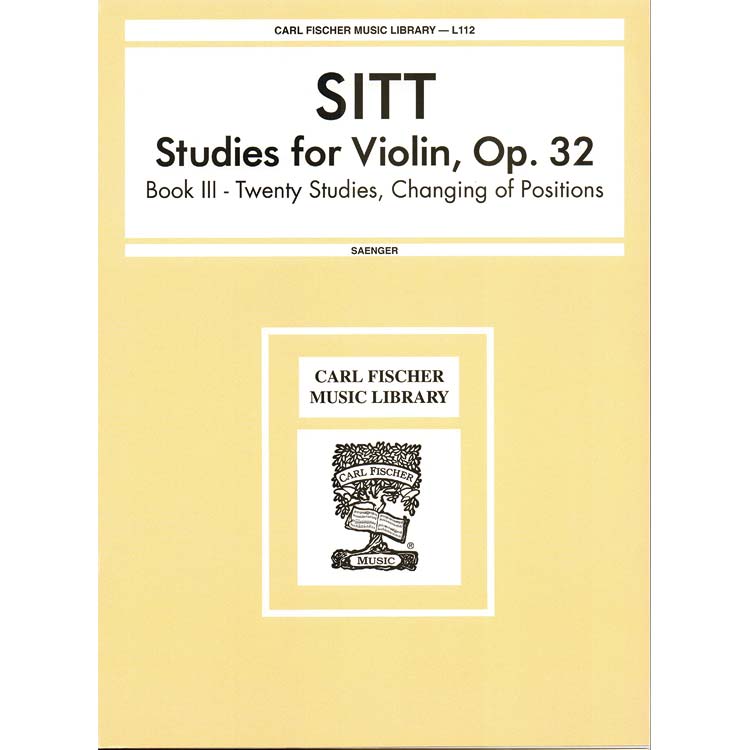 100 Studies, Op. 32, Book 3, violin; Hans Sitt (Carl Fischer)