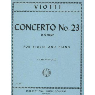 Concerto No. 23 in G Major, for violin and piano (Gingold); Giovanni Viotti (International)