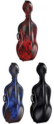Accord Standard 3-D Red 4/4 Standard Size Cello Case with Gray Interior