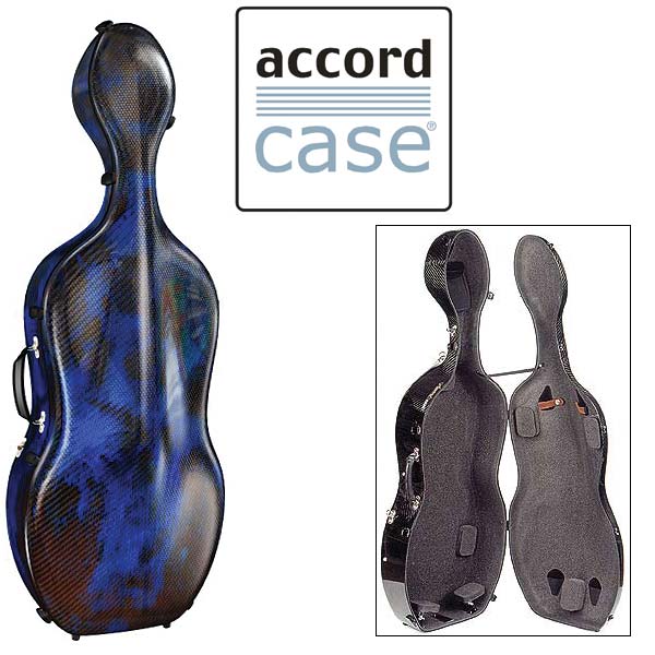 Accord Standard 3-D Blue 4/4 Standard Size Cello Case with Gray Interior