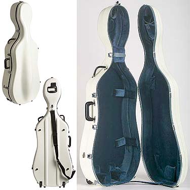 Bobelock 2000W White Fiberglass 4/4 Cello Case