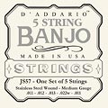 D'Addario EJS57 5-String Banjo Set Stainless Steel, Medium (.011 .012 .013 .022w .011)