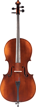 Front view of a cello