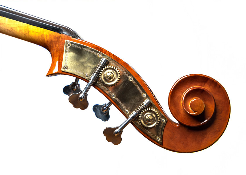 double bass head and scroll