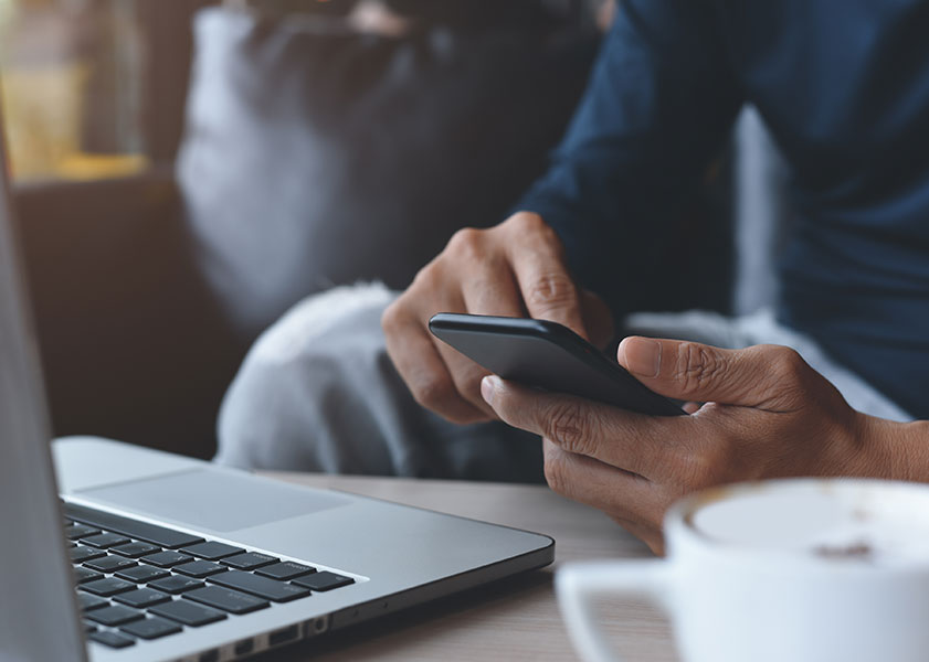 person using mobile phone