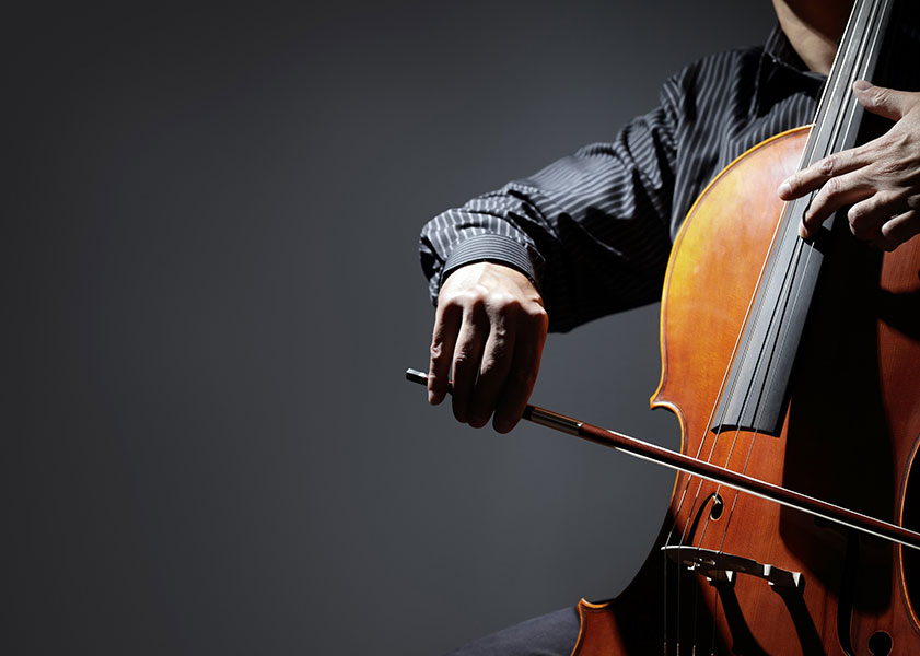 man playing cello