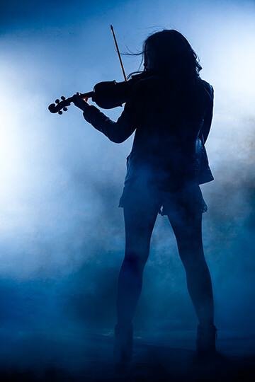 violinist in shadow